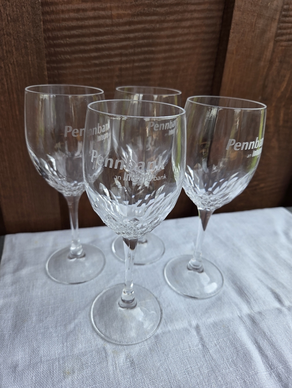 Pennbank Vintage Crystal Wine Glasses